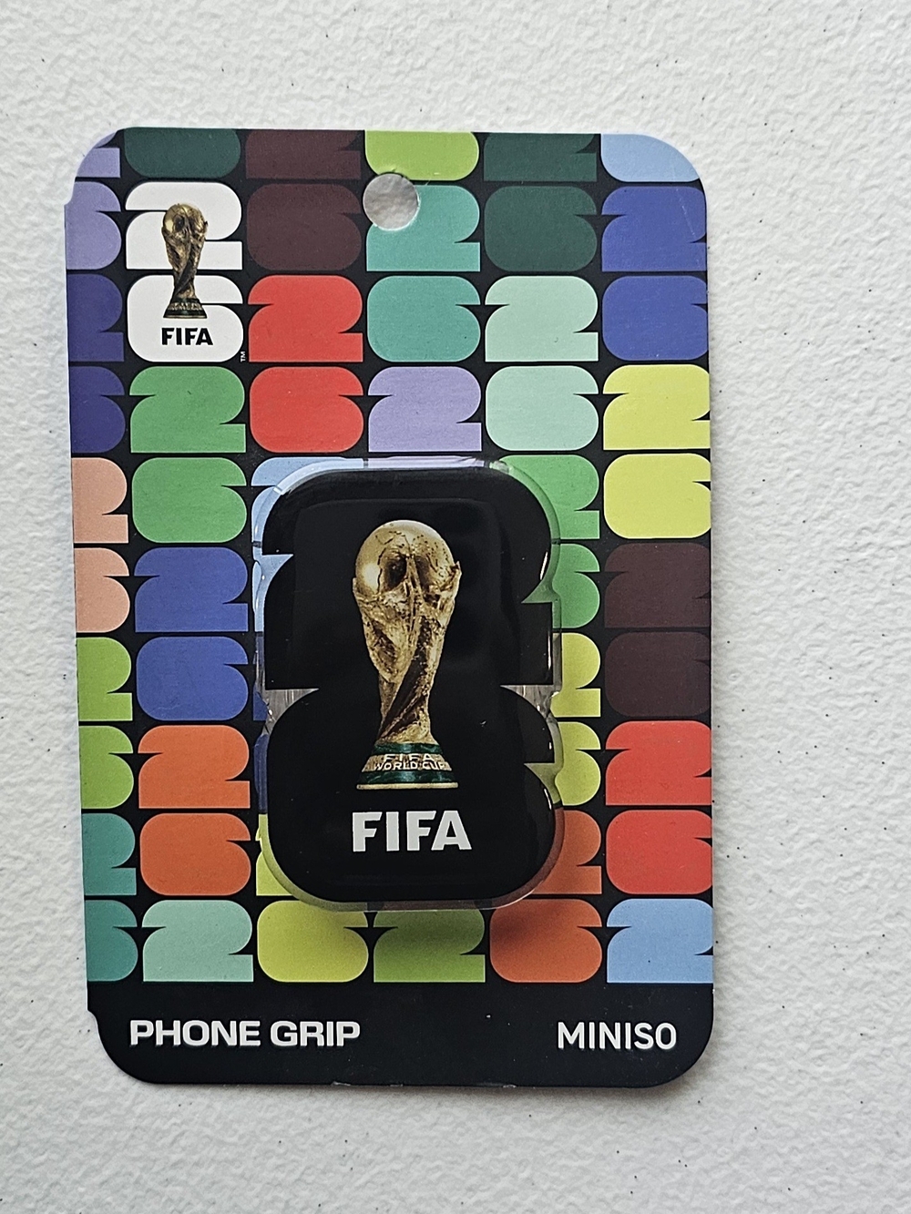 MINISO Black FIFA World Cup Phone Grip with Trophy Graphic